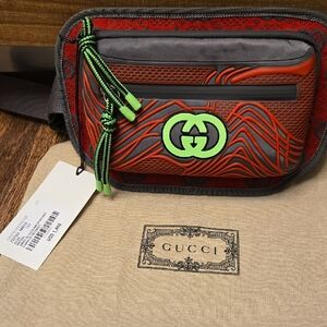 Gucci Red Multicolor GG Belt Bag